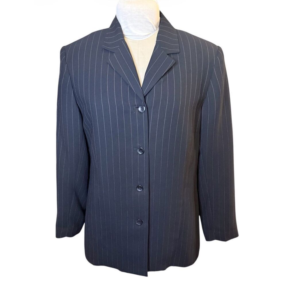Worthington Women’s Blazer 4-Button Front Lined Pinstripe Career Sz. 14
